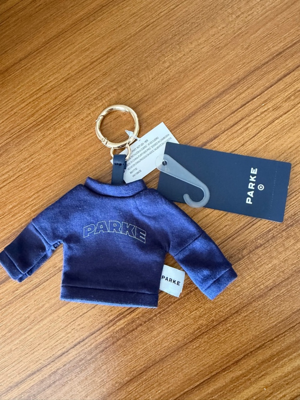 PARKE Navy Mini Sweatshirt Keychain